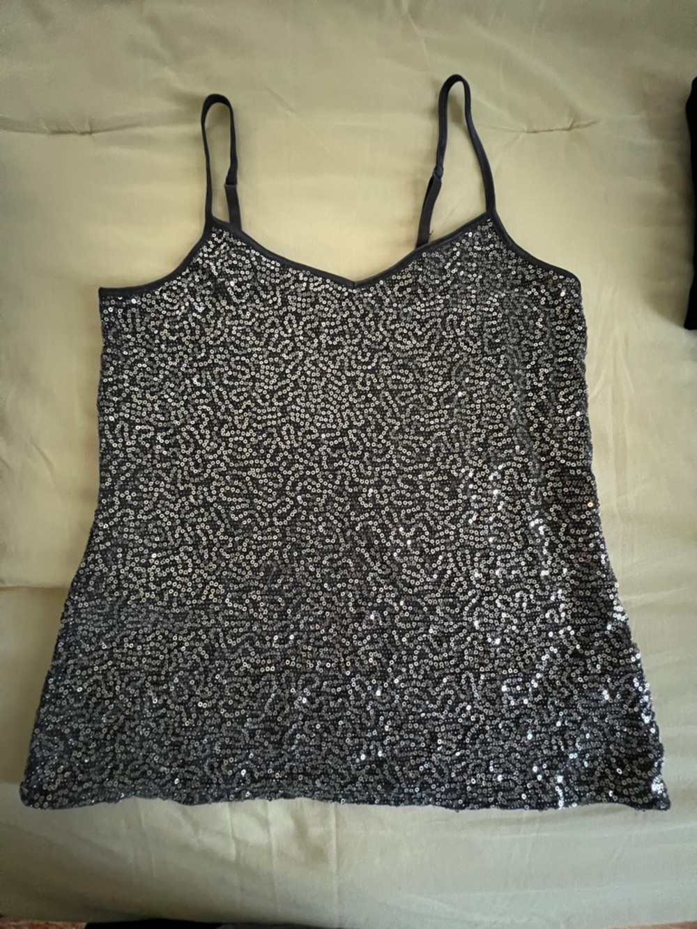 Express Black Sequin Camisole Tank Top